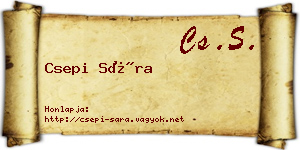 Csepi Sára névjegykártya